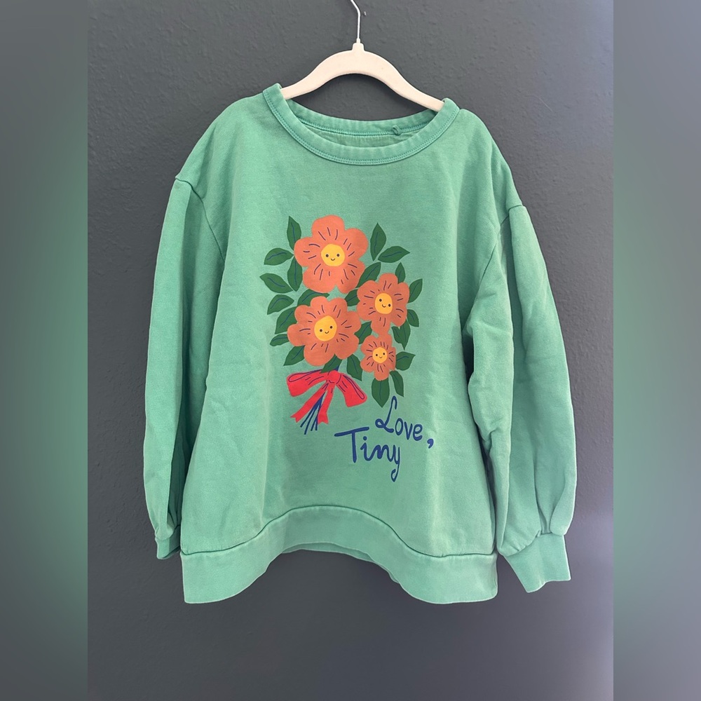 Tiny cotton Sweatshirt with Floral Design